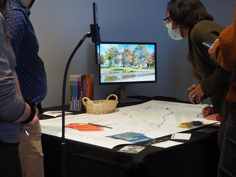 The urban waters project, which included an original short movie, was one of the student projects from the Detroit River StoryLab Physical Planning and Design Workshop that was on display at the Dossin Great Lakes Museum. 