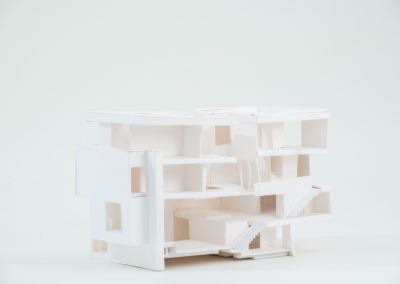 Exterior view of architecture model with floors visible
