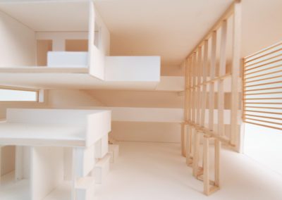 Interior view of floors of architecture building model