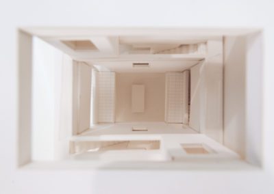 Interior look through the floors of architecture model