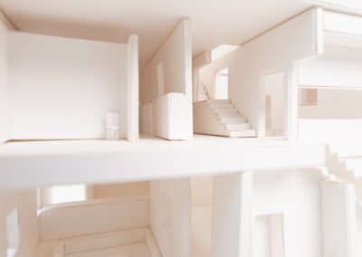 Side view look of architecture model floors