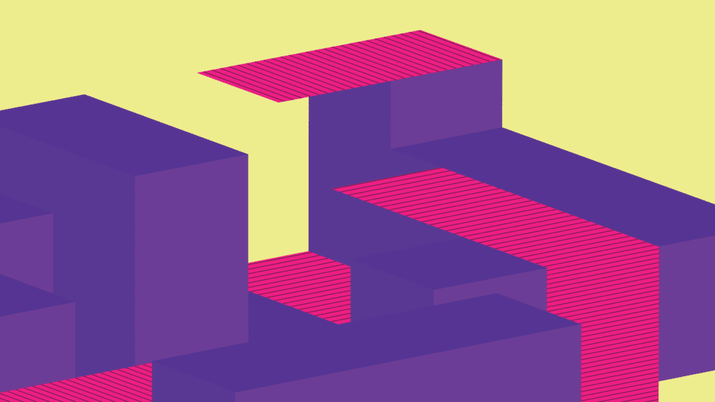 Pink, yellow and purple rectangle shapes