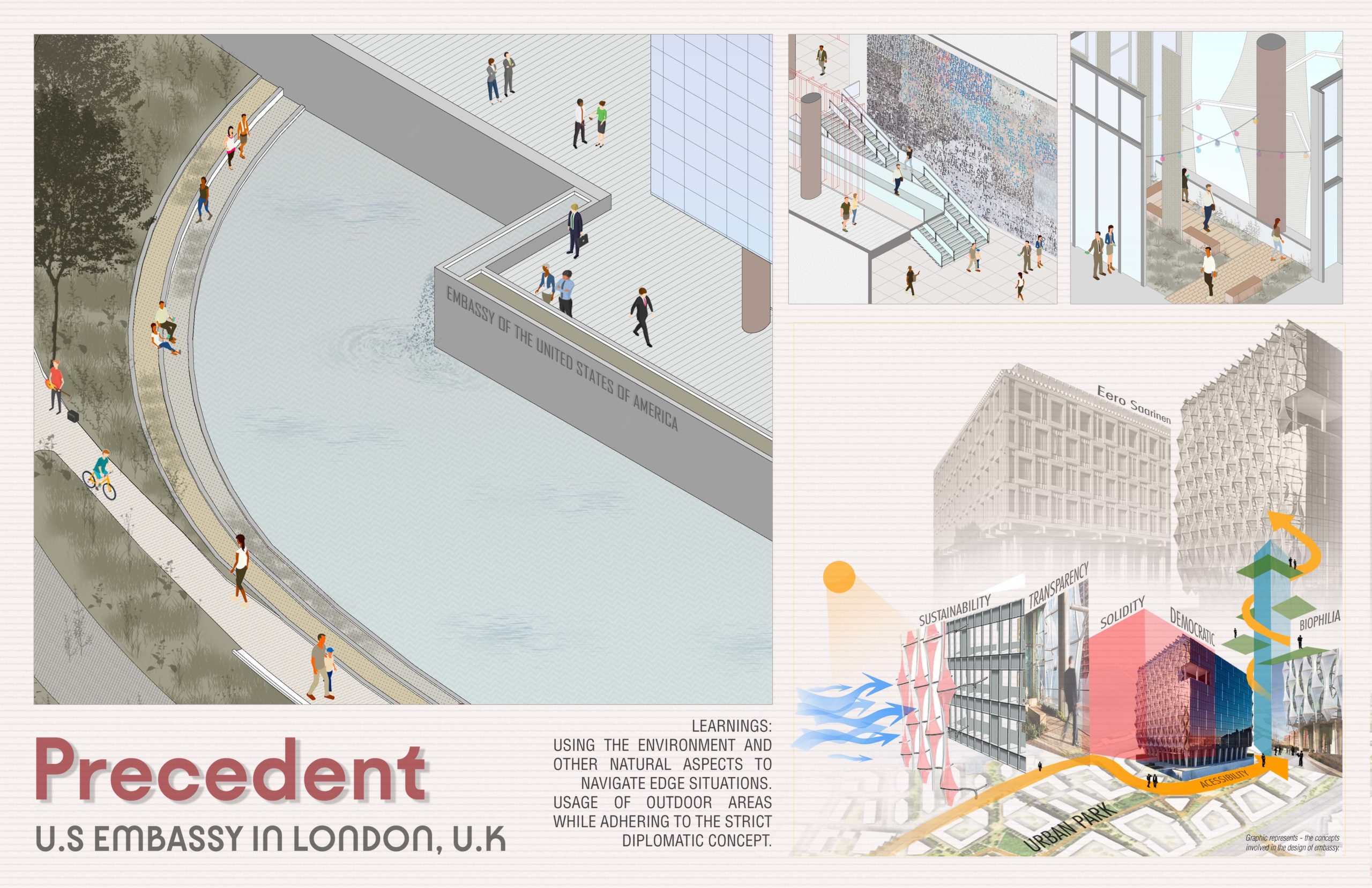 Collage of architecture render