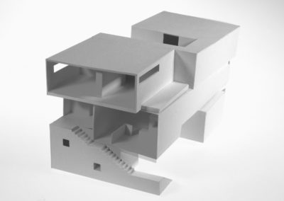 Black and white image of architecture model