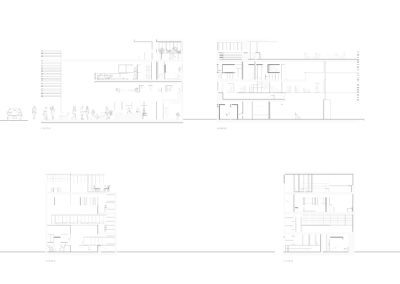Section diagrams of architecture building