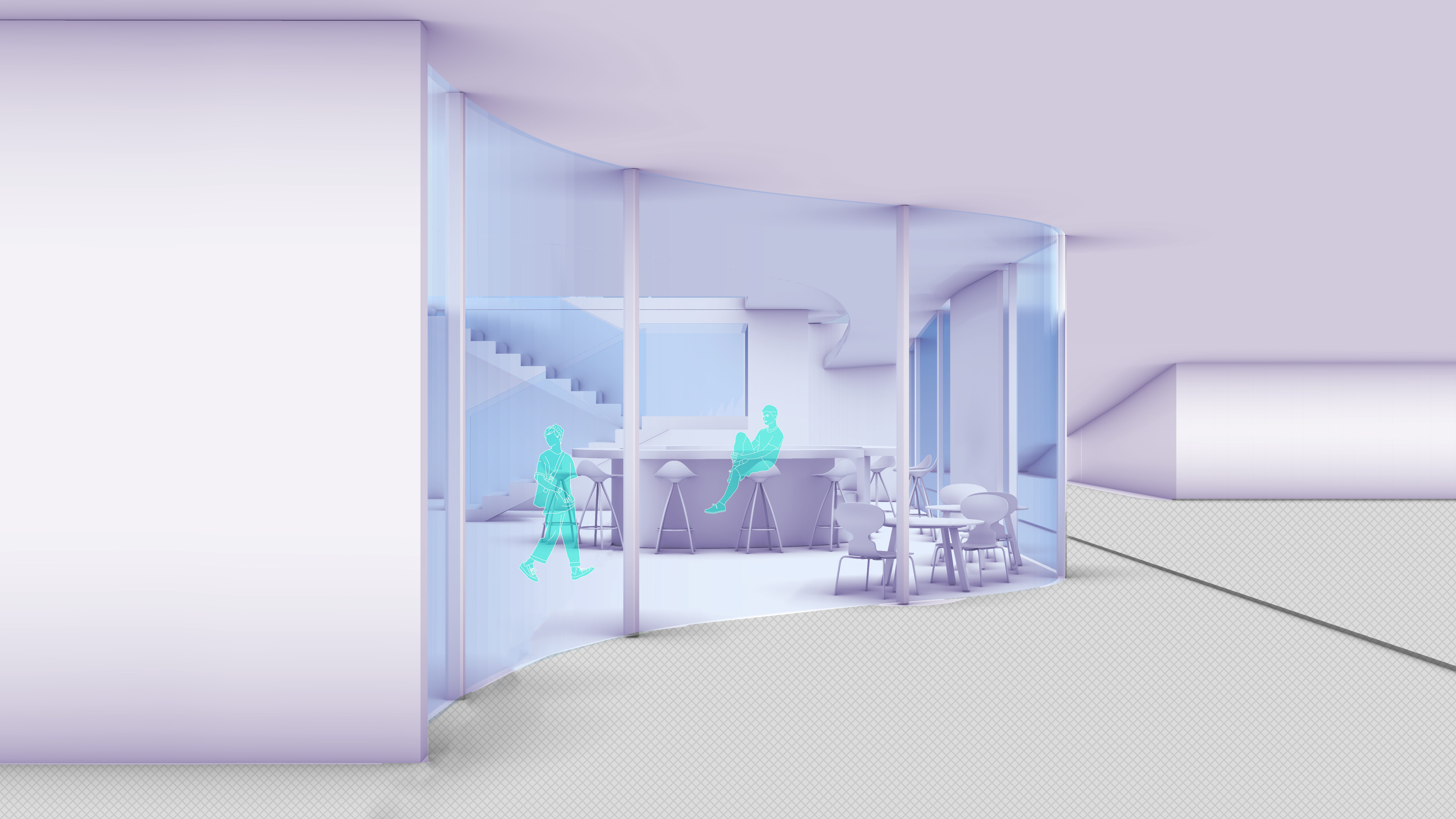 rendered interior view of room in architecture building