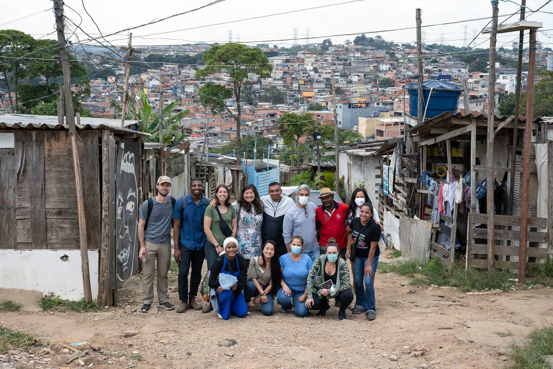 Participatory planning students pose for a group picture on a trip to Brazil.