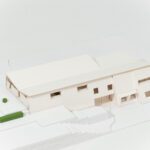 Architecture model photograph angle one with roof on