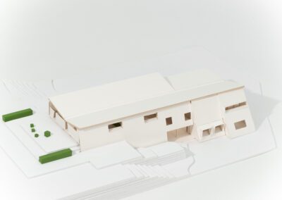 Architecture model photograph angle one with roof on
