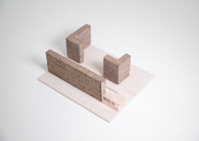 Photograph of architecture model on white background