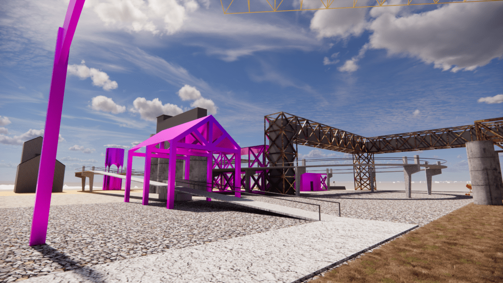 Street level render of architecture project