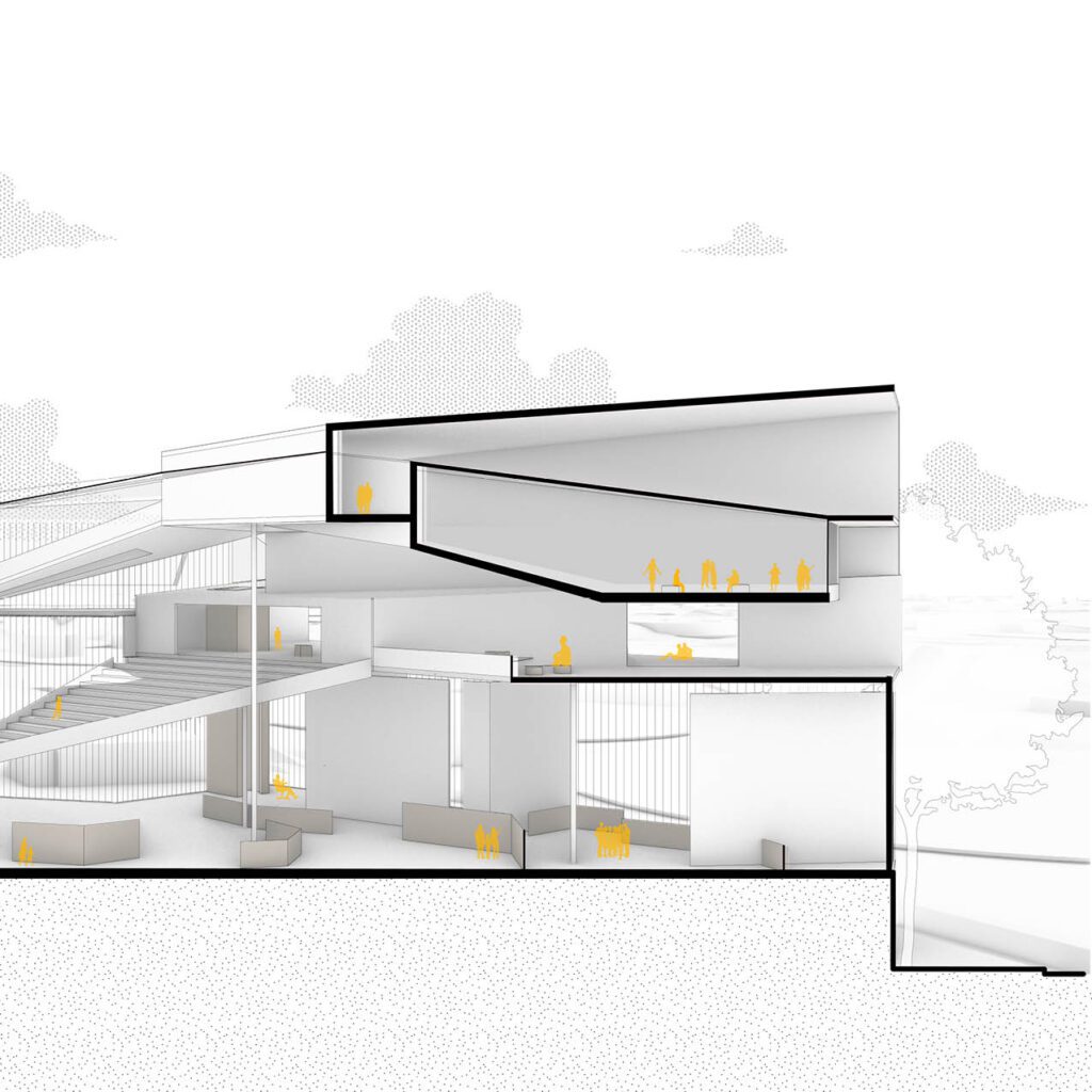 Section view two of architecture building