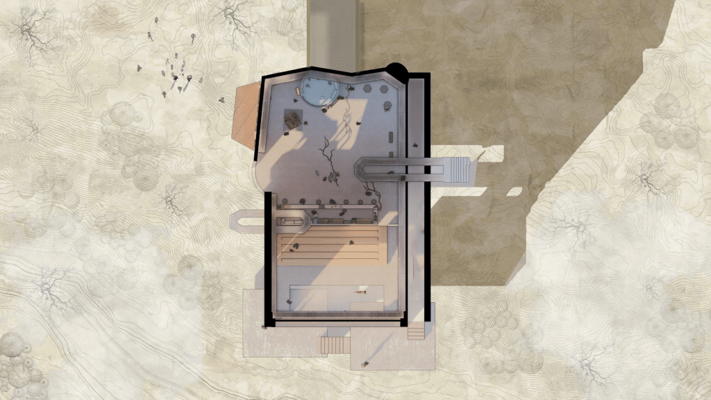 Top down section view of architecture building