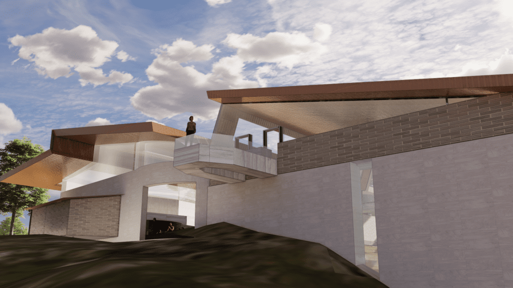 Exterior render of architecture building