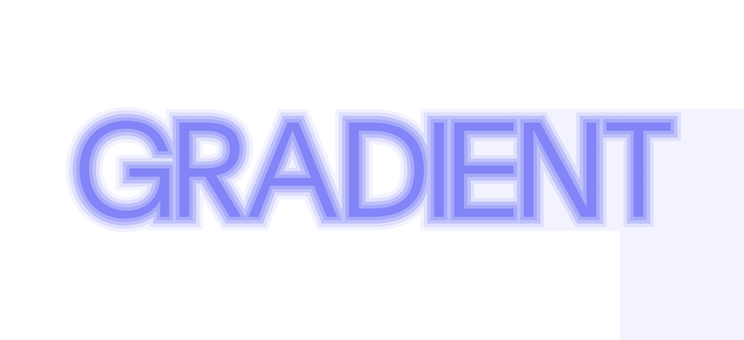 The word Gradient in purple color