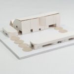 Side view of architecture model