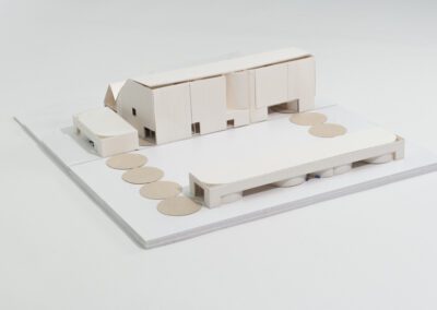 Side view of architecture model