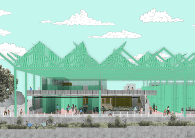 Rendering of exit of architecture project