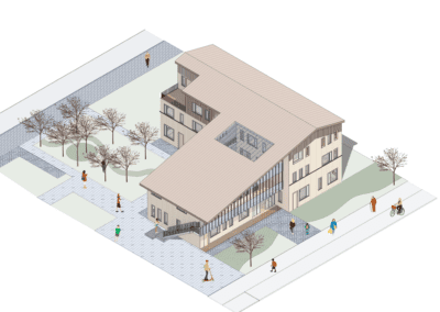 Axon view of architecture project render