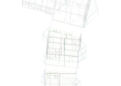 axonometric diagram view of architecture project