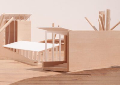 Render of architecture model gallery to hall