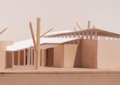 Render of architecture model shop roof casades