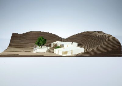 Front model photograph of architecture project