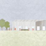 Site elevation render of architecture project