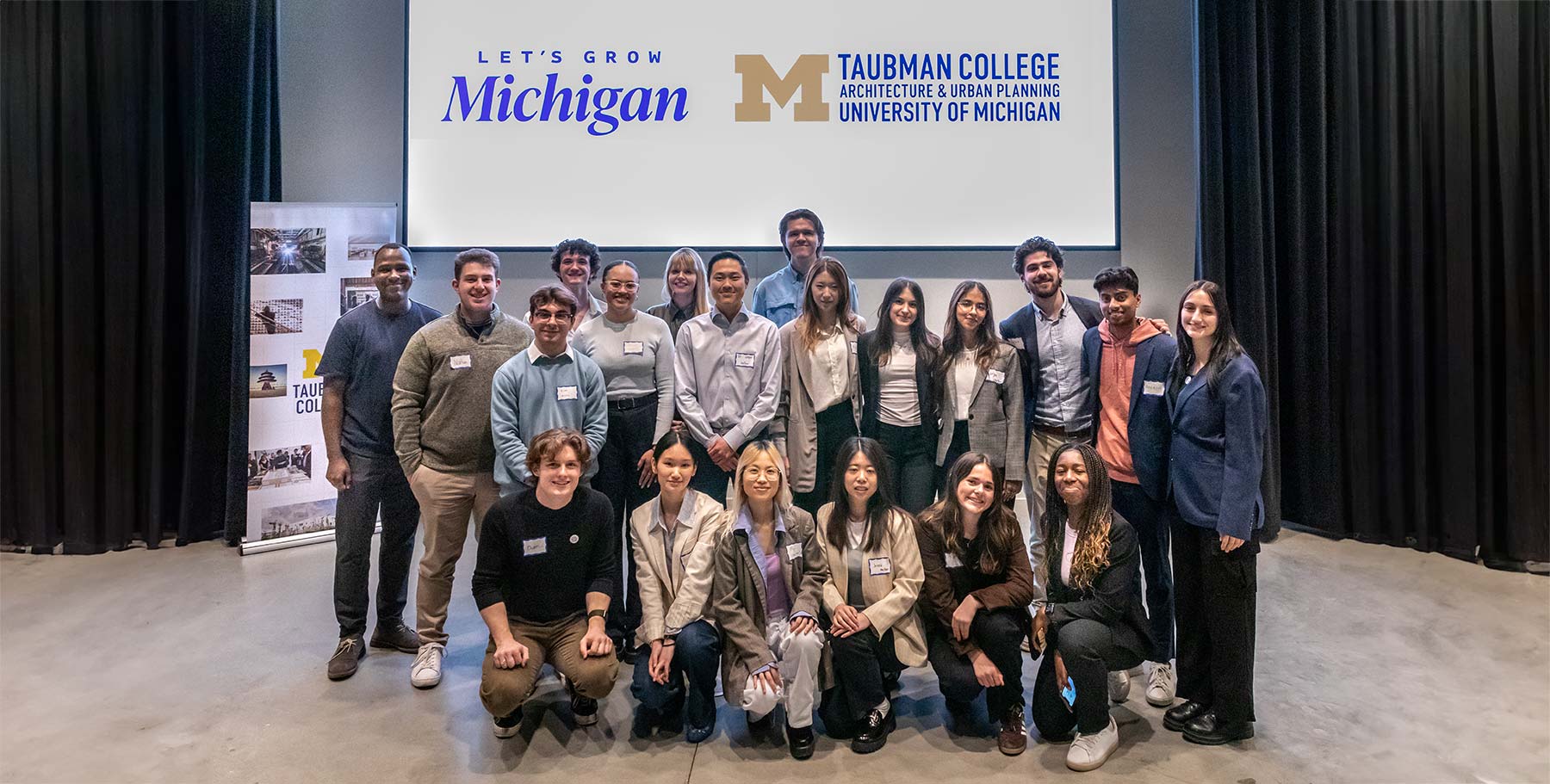 A group photo of Urban Technology students that presented at the Let’s Grow Michigan consulting project