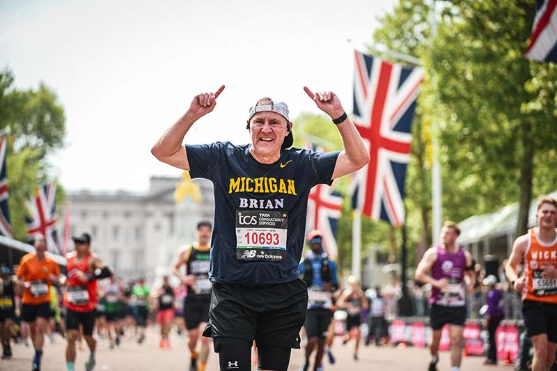 Brian Adelstein completing the London Marathon