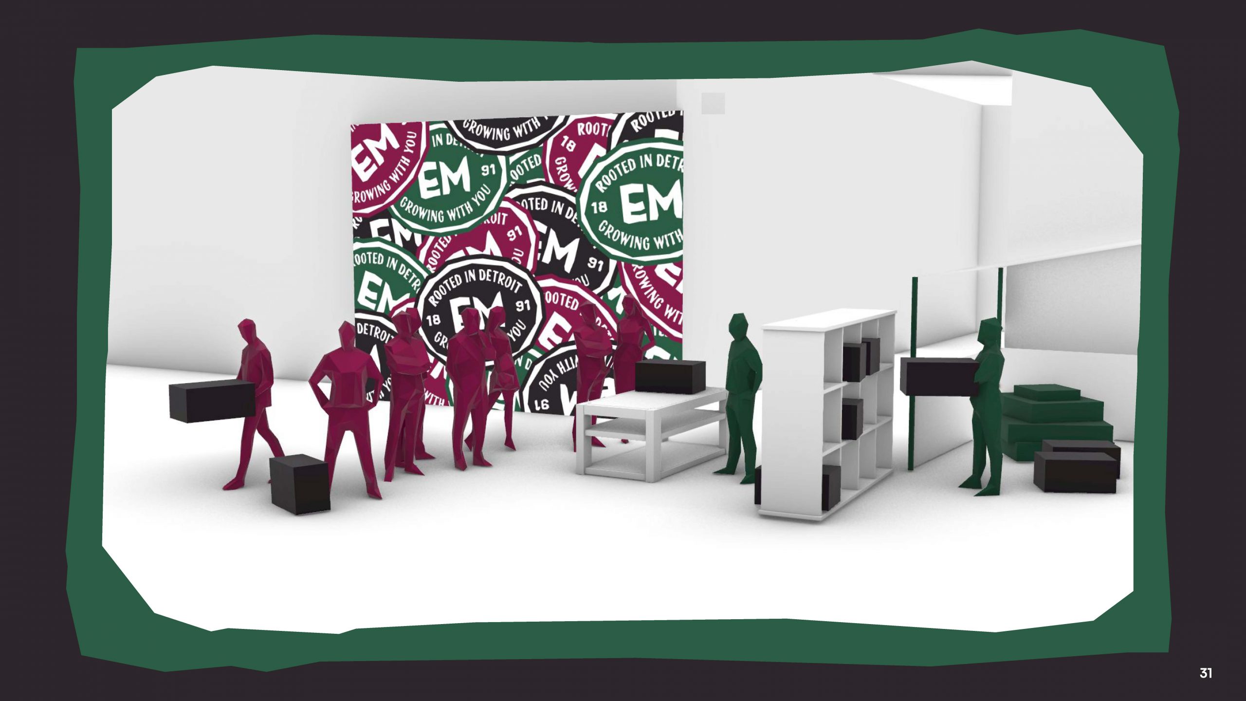 A slide from a slideshow discussing how to promote the Detroit produce culture