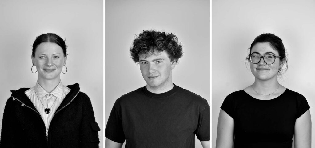 Portraits of Lilijana Gregov, Rowan Freeman, Julianne Cucos