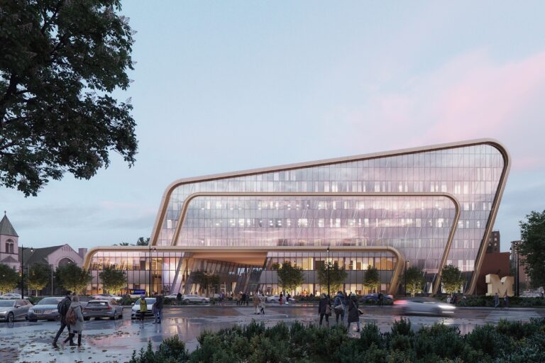 Rendering of the UMCI building exterior.