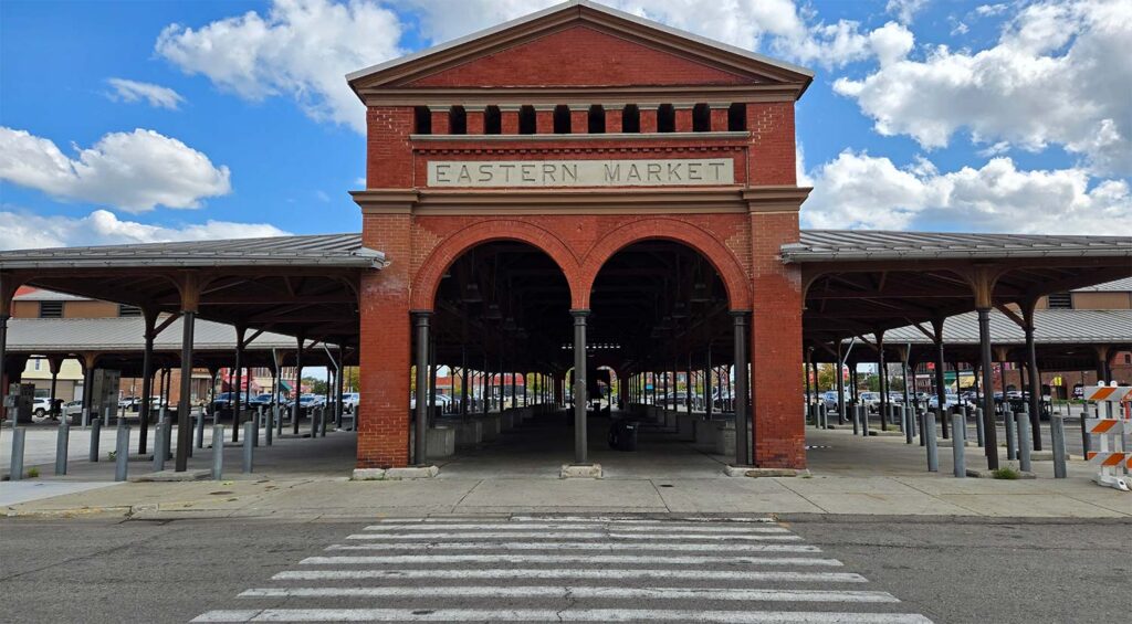 The exterior of Eastern Market vendor space.
