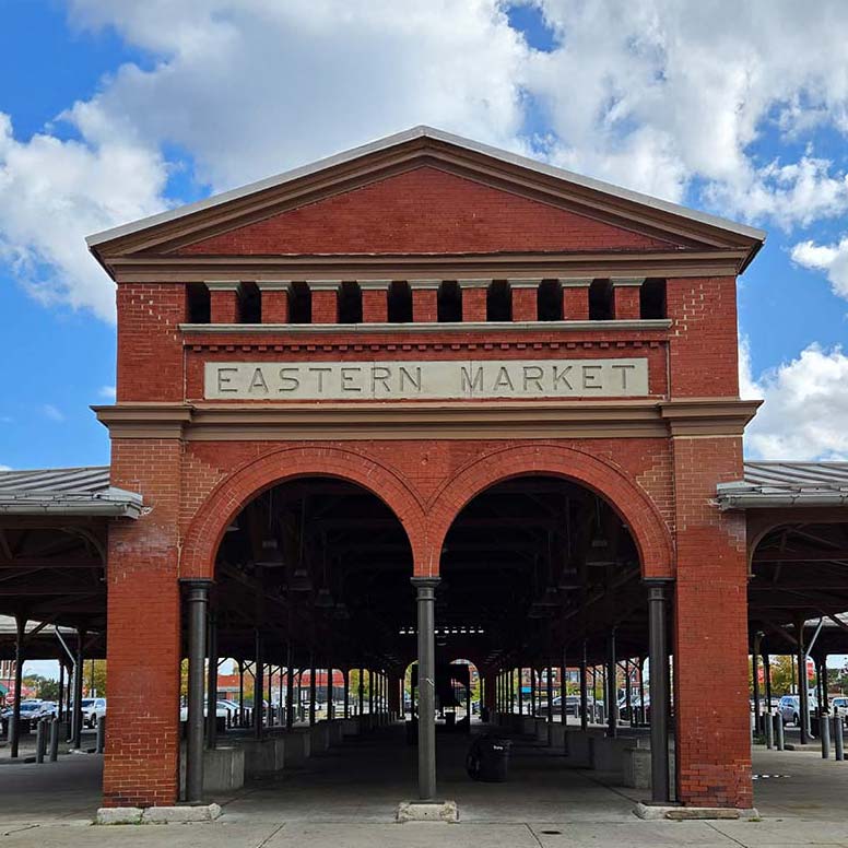 The red brick facade of Eastern Market