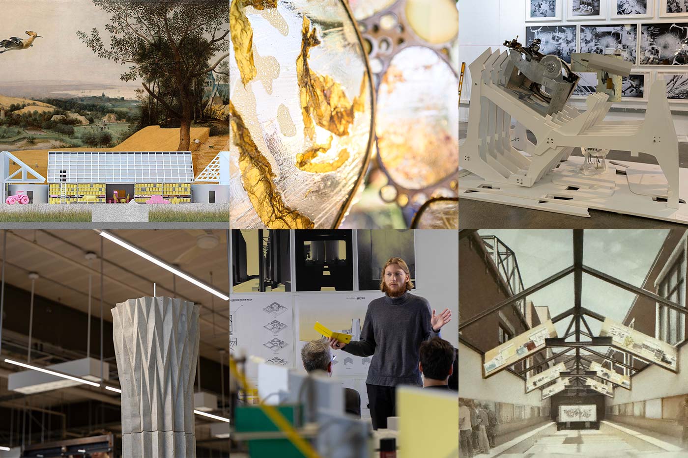 A combination of six images of the winning work from 2026
