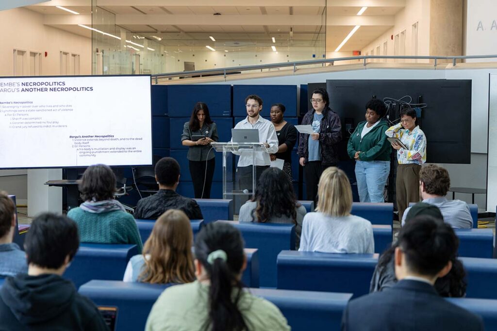 Students presenting their final capstone project