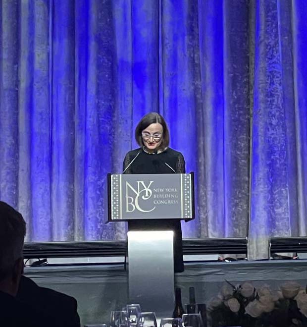 Regina Myer, M.U.P. ’84, received the George A. Fox Public Service Award from the New York Building Congress.