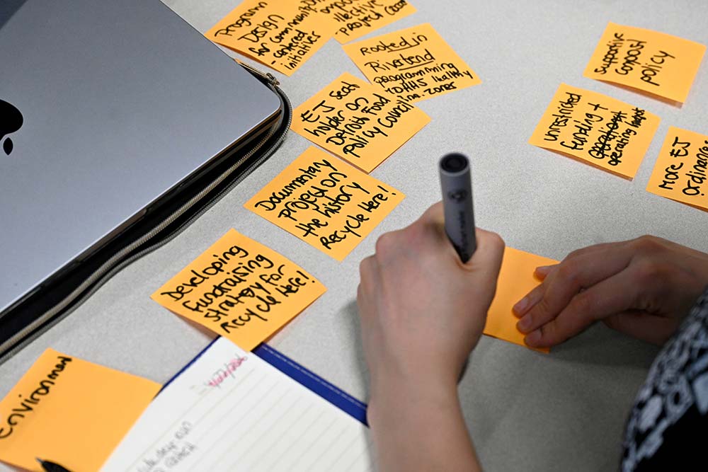 Participant brainstorms ideas during the visioning breakout session.